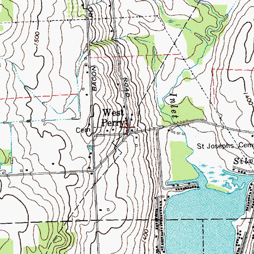 Topographic Map of West Perry, NY