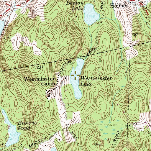 Topographic Map of Westminster Lake, NY