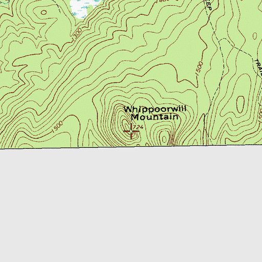 Topographic Map of Whippoorwill Mountain, NY