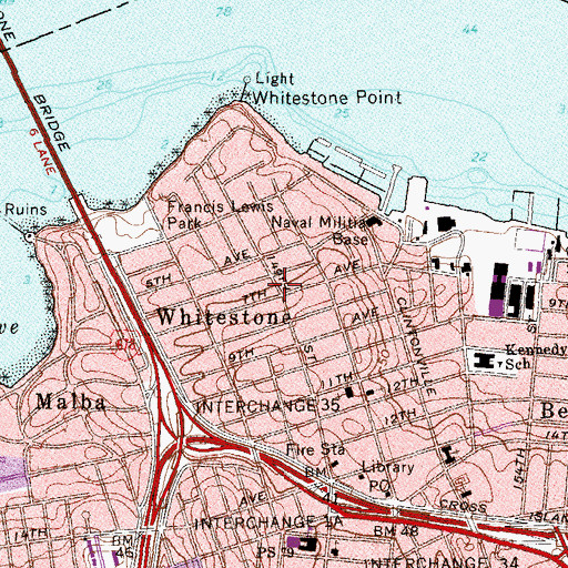 Topographic Map of Whitestone, NY