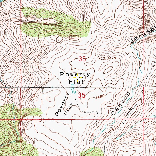 Topographic Map of Poverty Flat, AZ