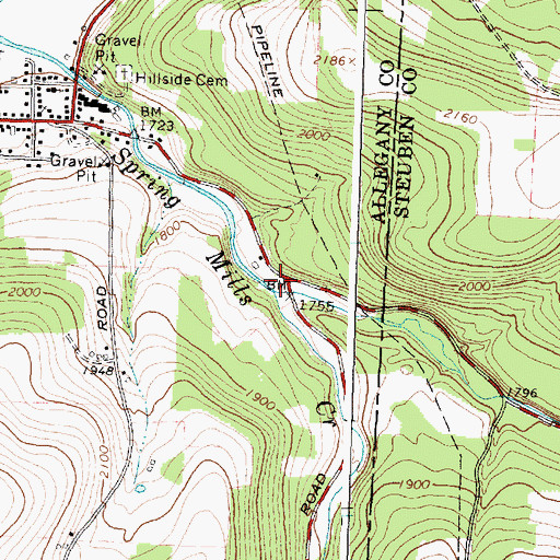 Topographic Map of Wileyville Creek, NY
