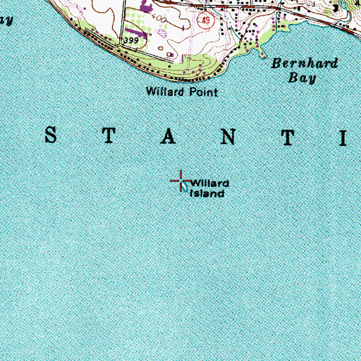 Topographic Map of Willard Island, NY