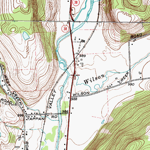 Topographic Map of Wilson Creek, NY