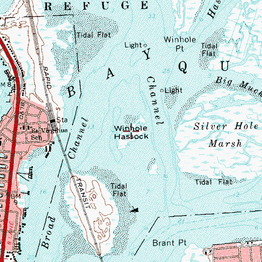 Topographic Map of Winhole Hassock, NY