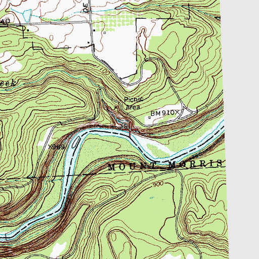 Topographic Map of Wolf Creek, NY