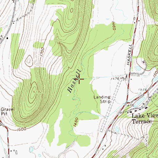 Topographic Map of Wolf Run, NY