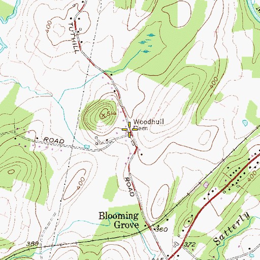 Topographic Map of Woodhull Cemetery, NY