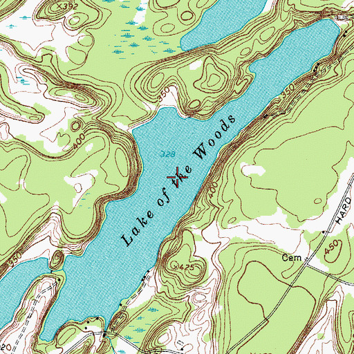 Topographic Map of Lake of the Woods, NY