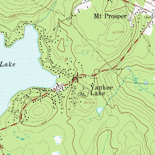 Topographic Map of Yankee Lake, NY