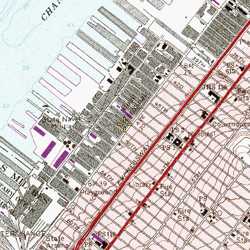 Topographic Map of Bay Ridge Flats, NY