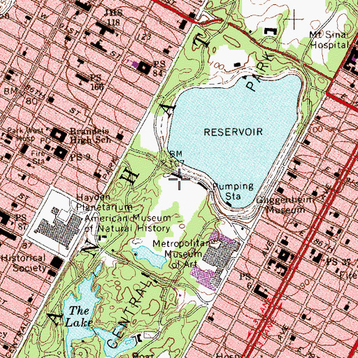 Topographic Map of Manhattan, NY