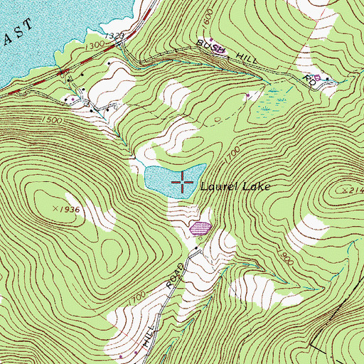 Topographic Map of Laurel Lake, NY