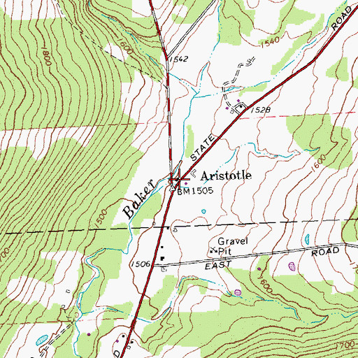 Topographic Map of Aristotle, NY