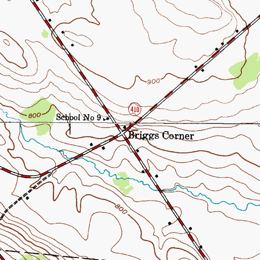 Topographic Map of Briggs Corner, NY