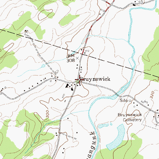 Topographic Map of Bruynswick, NY