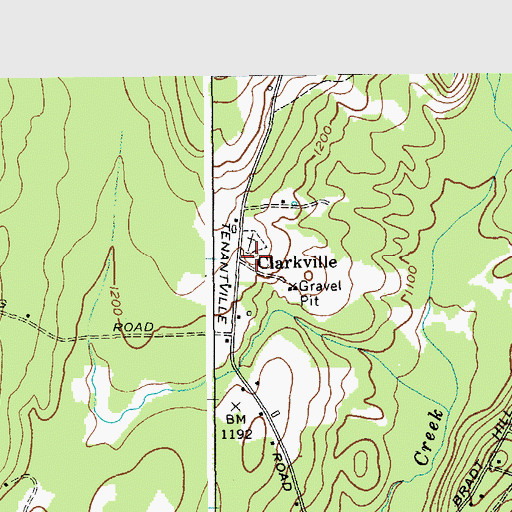 Topographic Map of Clarkville, NY