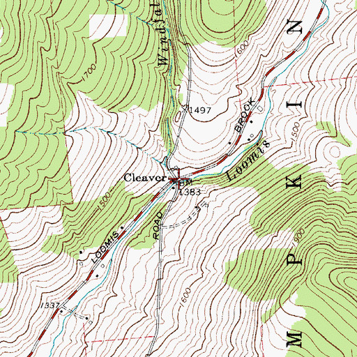 Topographic Map of Cleaver, NY