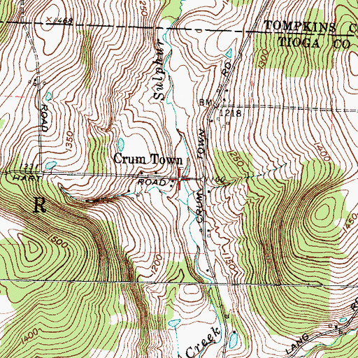 Topographic Map of Crum Town, NY