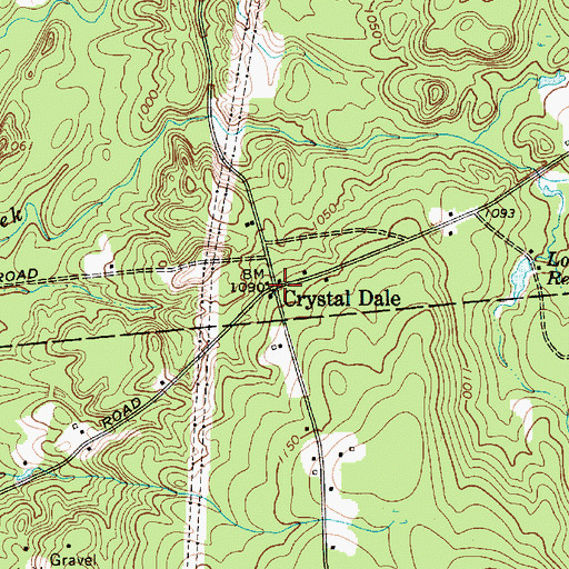 Topographic Map of Crystal Dale, NY