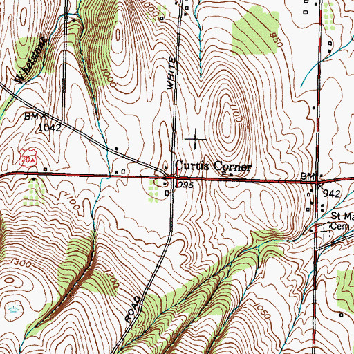 Topographic Map of Curtis Corner, NY