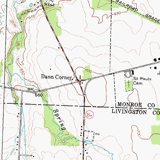 Topographic Map of Dann Corner, NY