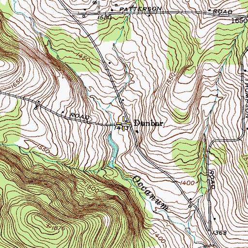 Topographic Map of Dunbar, NY