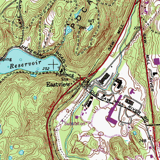 Topographic Map of Eastview, NY
