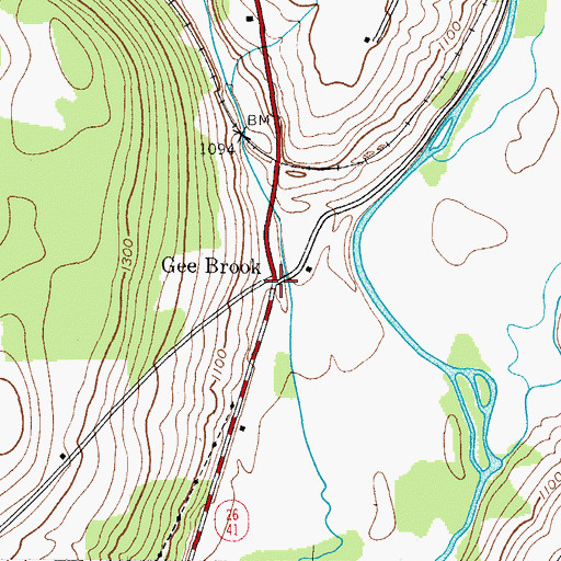 Topographic Map of Gee Brook, NY