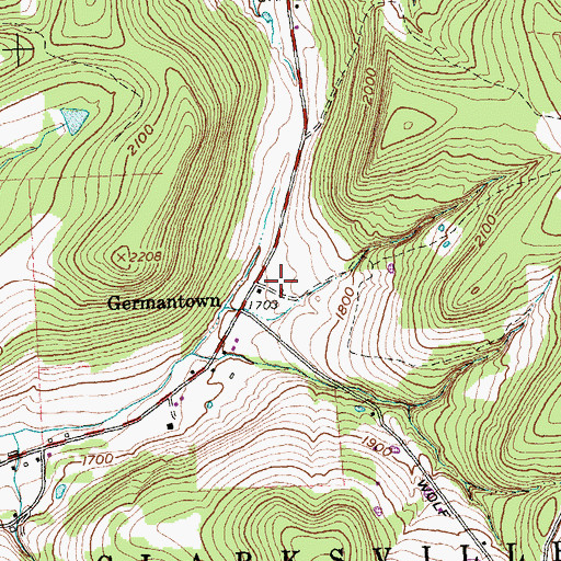 Topographic Map of Germantown, NY