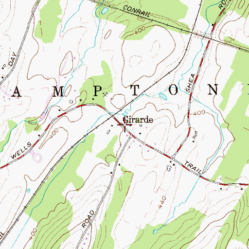 Topographic Map of Girarde, NY