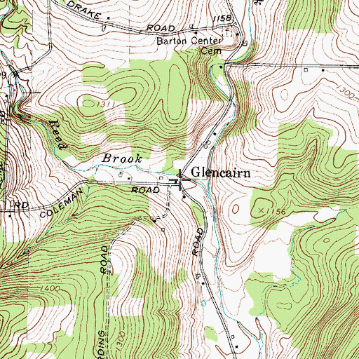 Topographic Map of Glencairn, NY