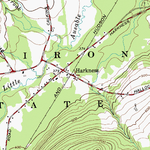 Topographic Map of Harkness, NY