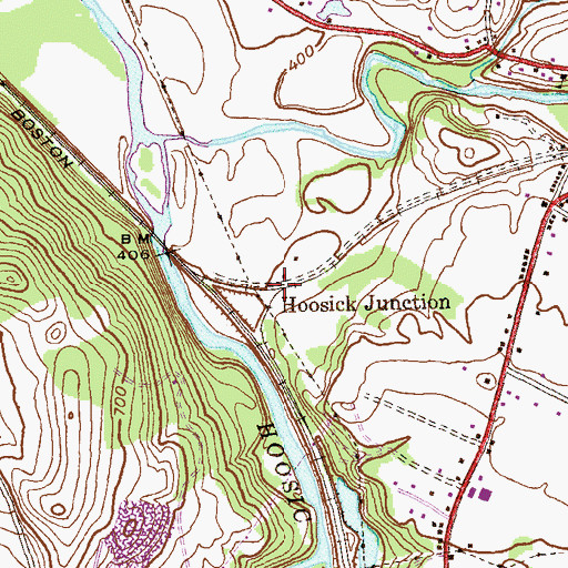 Topographic Map of Hoosick Junction, NY