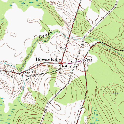 Topographic Map of Howardville, NY