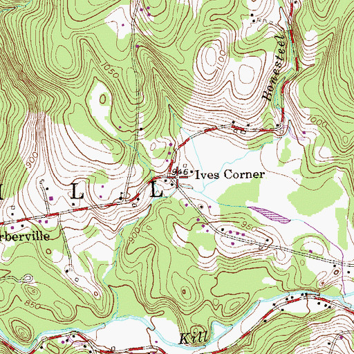 Topographic Map of Ives Corner, NY