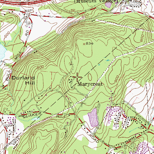 Topographic Map of Marycrest, NY
