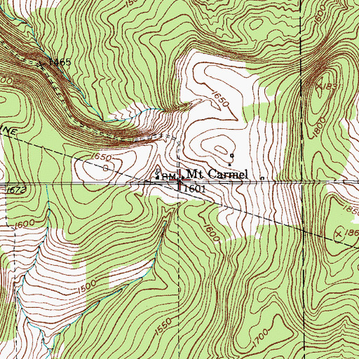 Topographic Map of Mount Carmel, NY