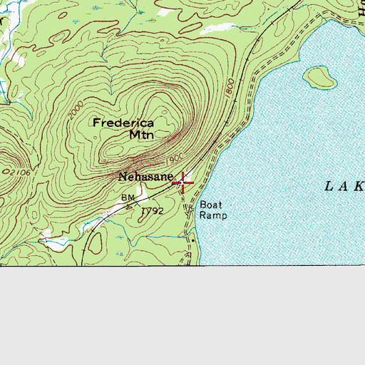 Topographic Map of Nehasane, NY