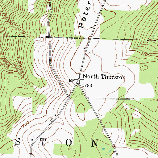 Topographic Map of North Thurston, NY