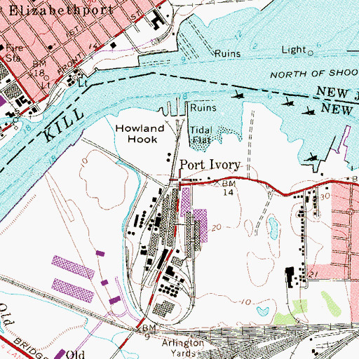 Topographic Map of Port Ivory, NY