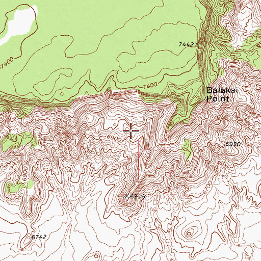 Topographic Map of Balakai Point, AZ