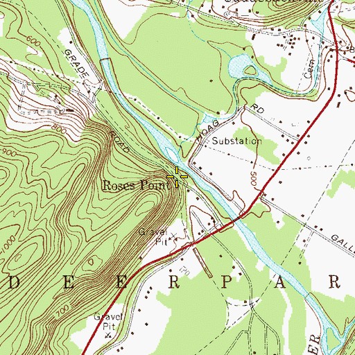 Topographic Map of Roses Point, NY