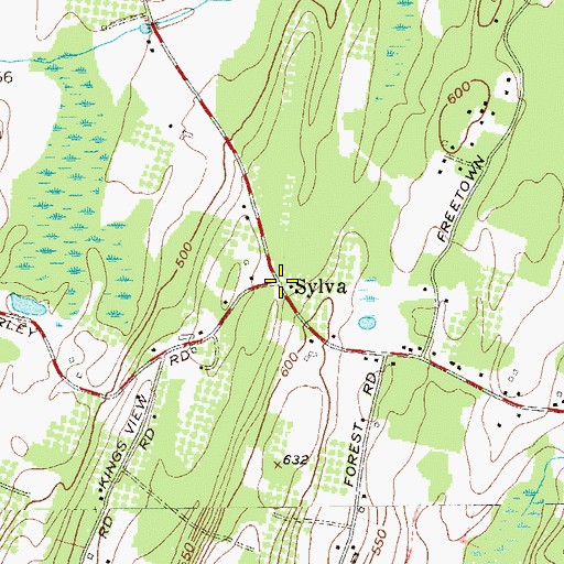Topographic Map of Sylva, NY