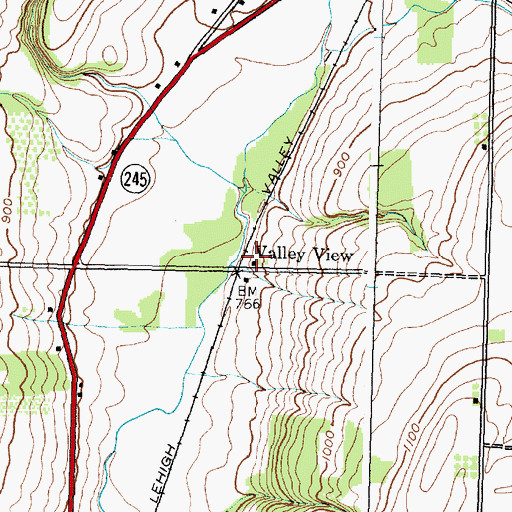 Topographic Map of Valley View, NY