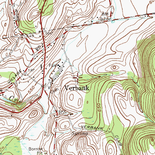 Topographic Map of Verbank, NY