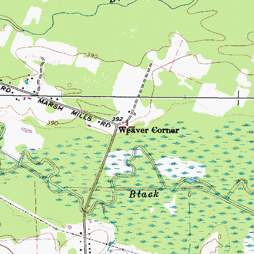 Topographic Map of Weaver Corner, NY