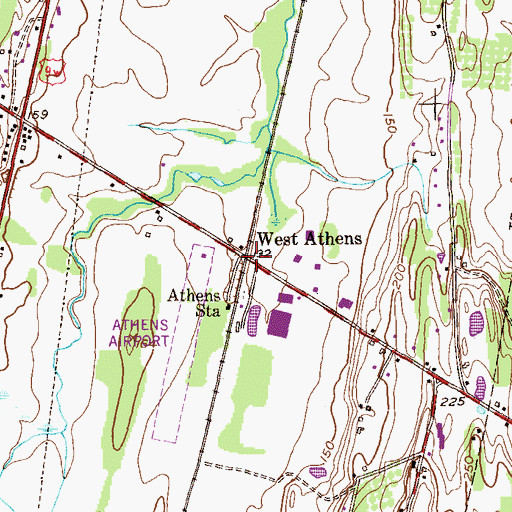 Topographic Map of West Athens, NY
