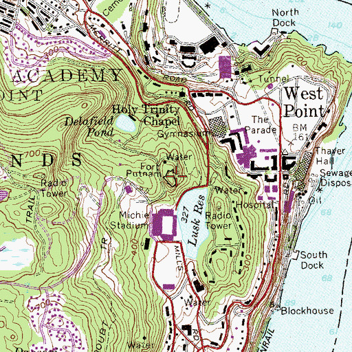 Topographic Map of Fort Putnam (historical), NY