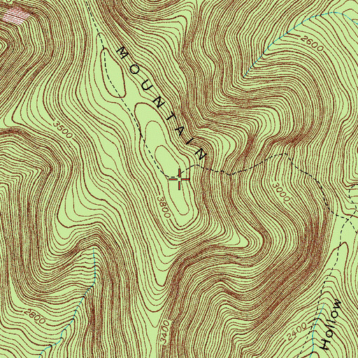 Topographic Map of Plateau Mountain, NY